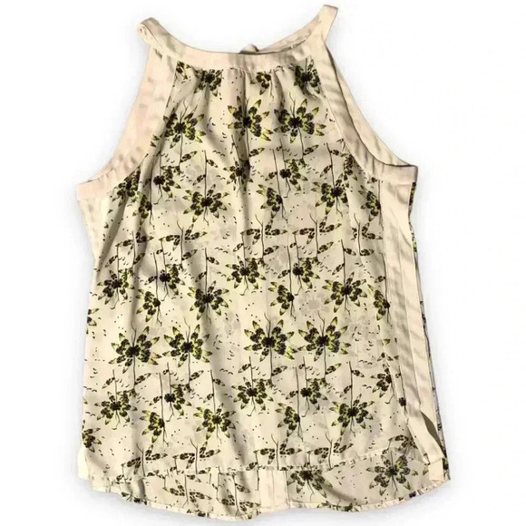 Collective Concept High Neck Sleeveless White Floral Tie-Back Sleeveless Blouse - Picture 2 of 12